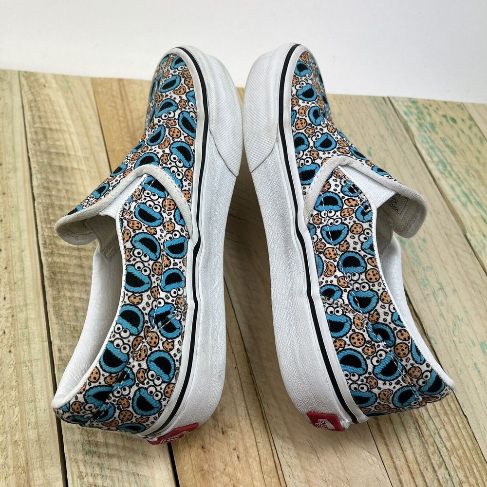 Vans x Sesame Street Classic Slip-On Shoes Youth Size 1 Cookie Monster Sneakers - Picture 6 of 11